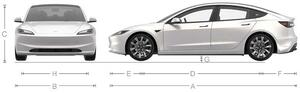 Illustrasjon av Tesla model 3
